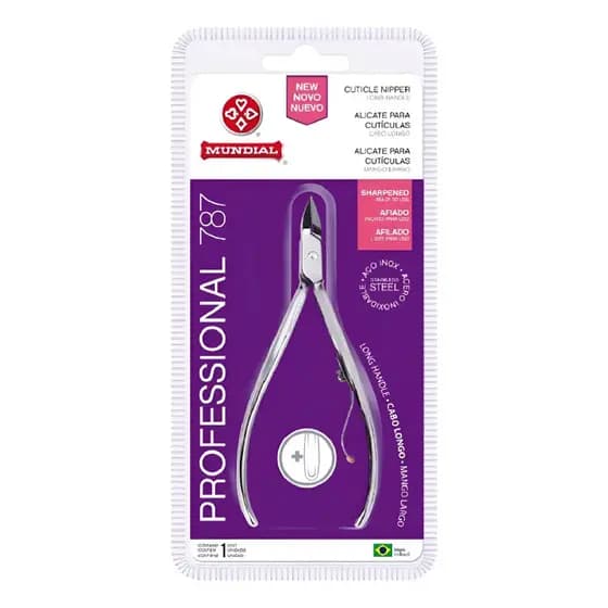 Kit com 3 Alicate Cuticula Mundial Inox Profissional Original 787