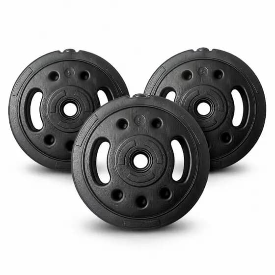 2x Anilhas de 5kg + 1x anilha 5kg brinde Kenkorp Leve 3 Pague 2 TOTAL 15KG