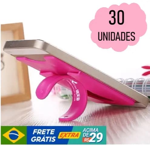 30 Lembranças Para o dia Das Mães - Suporte de Celular Adesivo de Silicone Rosa Autocolante com Porta Cartões e Base