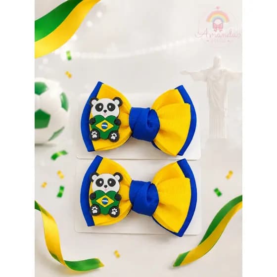Kit de Laço Infantil Copa Do Mundo