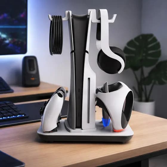 Suporte Vertical PS5 com Refrigeração Cooler e Base Carregadora Controle VR PT5-3550