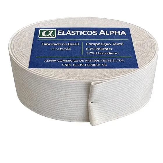 Elástico Chato para Embutir Elasticos Alpha Rolo de 50mm com 25 metros para Confecção moda artesanato
