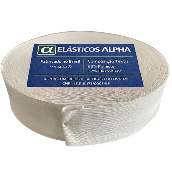 Elástico Chato para Embutir Elasticos Alpha Rolo de 40mm com 25 metros para Confecção moda artesanato
