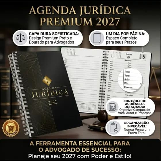 Agenda Personalizada 2027 Jurídica Planner Para Advogados Escritório De Direito