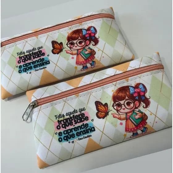 Necessaire para dia Professores,10 unidades.Porta Canetas Personalizado. Estojo Professora.