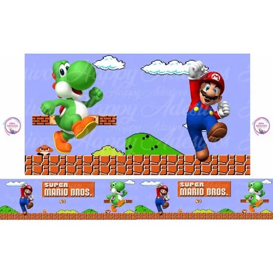 Adesivo Mario Bros, Super Mario - Faixa Adesiva Infantil