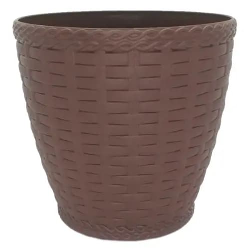 Vaso Cachepot Rattan Mini Plástico 14cm - Ótimo para Suculentas, Plantas, Flores