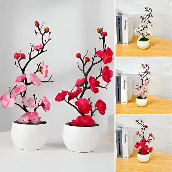 Planta Falsa Bonsai em Vaso Pequeno Decoração de Interiores