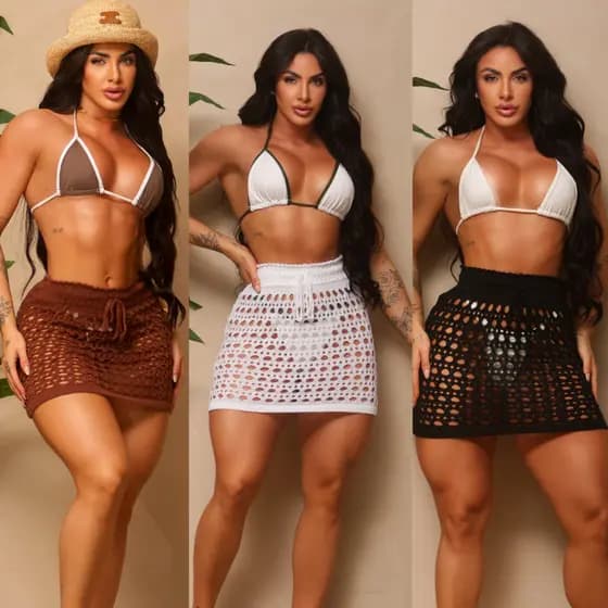 SAIDA DE PRAIA SAIA MODA PRAIA BEACH LANÇAMENTO VERÃO TECIDO TRICO