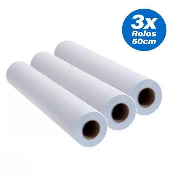 Lençol Descartavel Papel Hospitalar Maca 50cm 3x Rolos