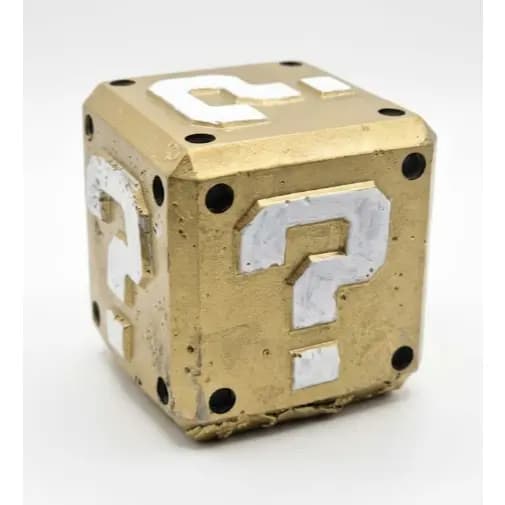 Cubo Interrogação Mario Bros Dourado
