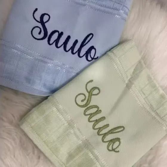 Kit com 2 Toalha Bordada Personalizada com Nome Básica