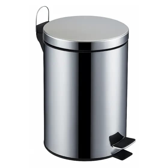 Lixeira Banheiro Inox 5 Litros Para Cozinha Com Pedal Cesto Removível