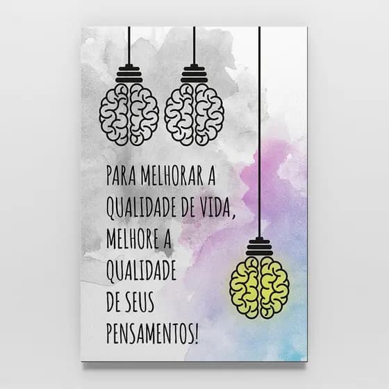 Quadro Decorativo Cérebro Psicologia Frase Qualidade De Vida Sala a4