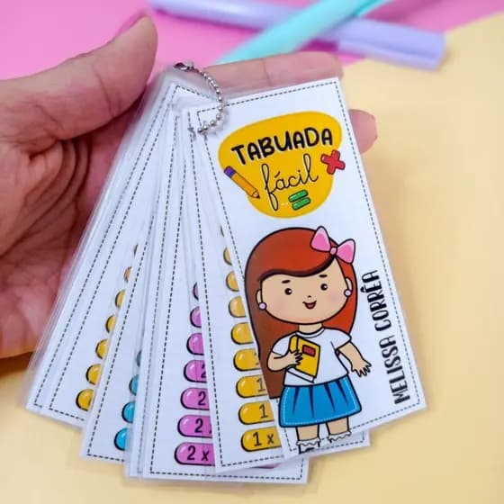 tabuada chaveiro personalizada, fazemos qualquer tema