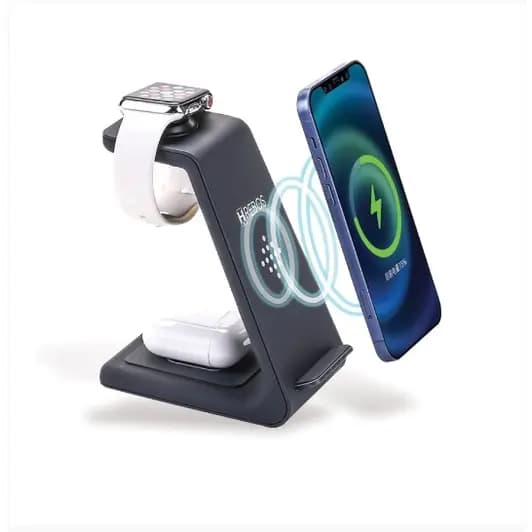Carregador Sem Fio 20W por indução iPhone / Apple Watch seire 1 Ate seire 7 / AirPods 3 Em 1 hrebos hs-951