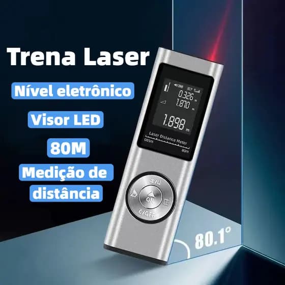 Trena Laser Digital Profissional Mileseey 40 Metros com LED com nível eletrônico integrado Profissional HREBOS IF-298