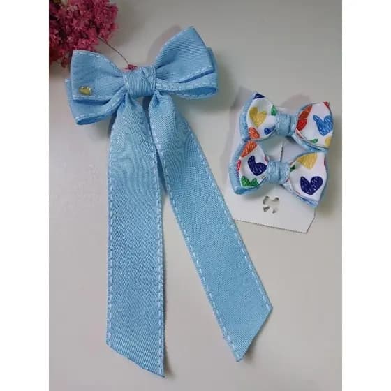 Kit Laço Escolar - Laço com pontas - Parzinho - laços no bico de pato