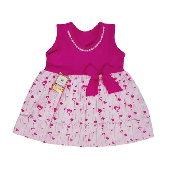 Vestido para bebê com laço perola regata delicado menina 5 a 8 MESES primavera/verão