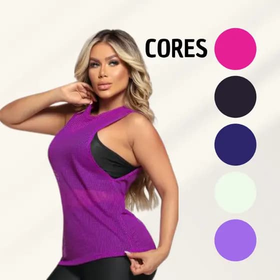 Regata Academia Feminina Gola Alta Arrastão blusa Moda Fitness Furadinha longa moda fitness feminina