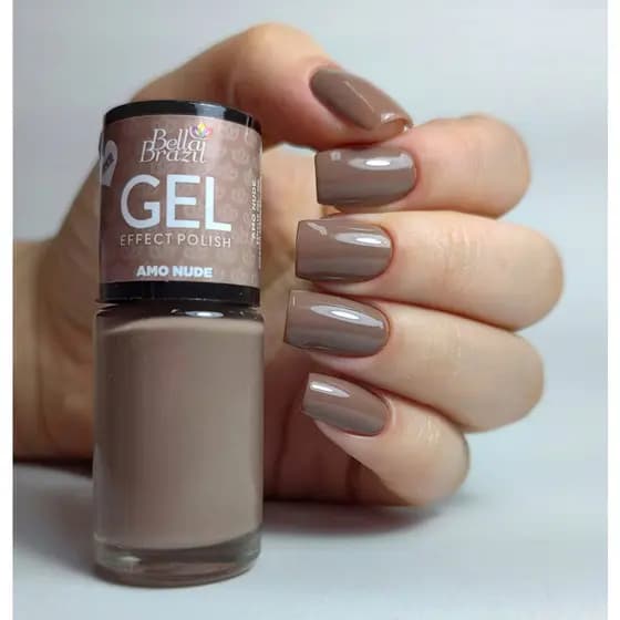 Esmalte Efeito Gel Tons Nude e Rosa 9ml Seca Sem Cabine