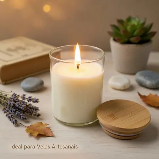 Potes de Vidro com Tampa de Bambu para Velas Artesanais Recipiente para Vela Decorativa