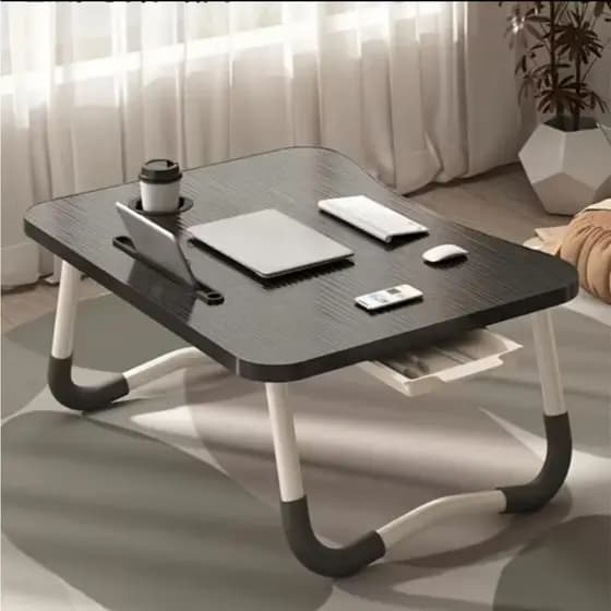 Mesa Portátil Com Gaveta Dobrável Articulada Mdf Para Notebook Tablet Mesa de Chão, Sofá e Cama