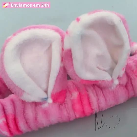 Tiara Cabelo Pelúcia para Maquiagem e Skincare , Orelha coelho Atacado- Envio Imediato
