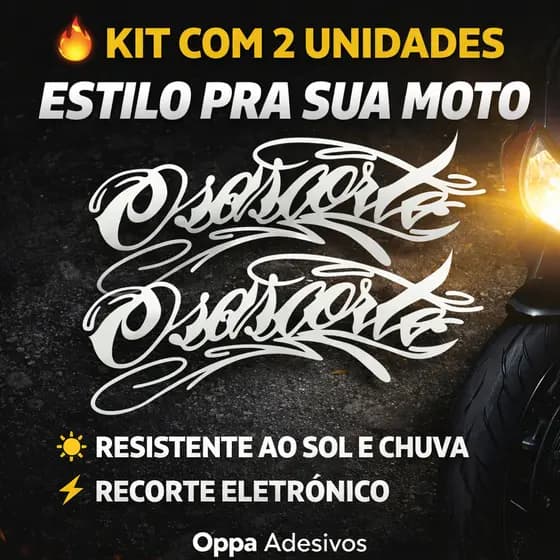 KIT 2 ADESIVO OSASCORTE GRAU PARA CARRO MOTO CAPACETE PARALAMA