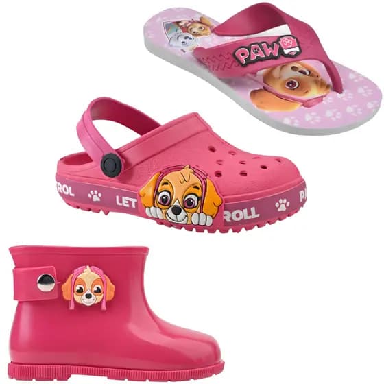 Sandália Infantil + Galocha Baby + Chinelo Menina Kit Patrulha 3 Em 1 Lançamento