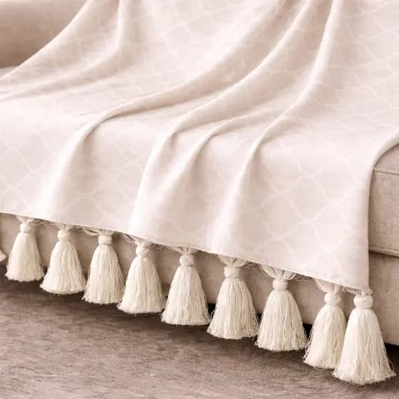 Manta Xale Jacquard Geométrica para Sofá 2,50x1,40 Premium