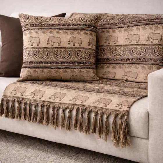 Manta Protetora Jacquard para Sofá + 2 Capas Grossa, Resistente e Elegante