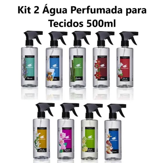 Kit 2 Água Perfumada Odorizador de Tecidos Agua Perfumada 500ml Amazônia Aromas Água de Cheiro