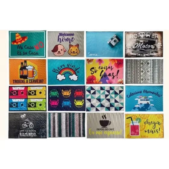 Tapete De Porta Bem Vindo Capacho 40cm X 55cm Estampado Decorativo ENVIO SORTIDO