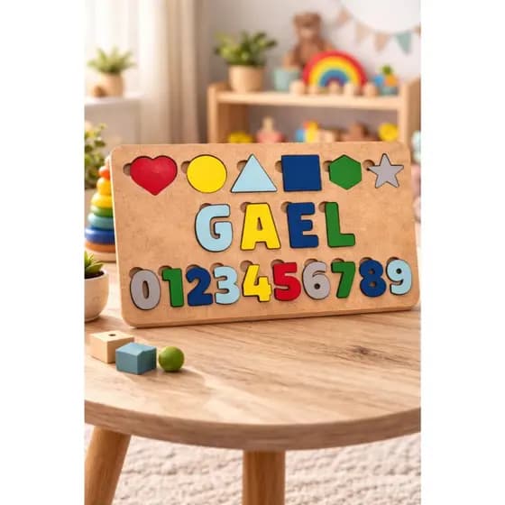 Tabuleiro Educativo Alfabetização Personalizado com Nome em MDF Colorido