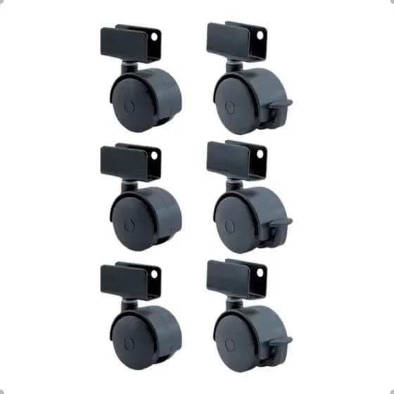 Rodinhas Para Mesa Computador Com Chapa U De 15mm 6 Rodizios