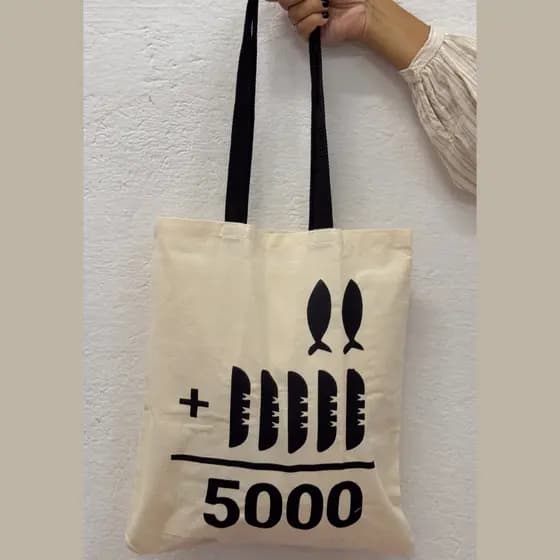 Ecobag 5 pães e 2 Peixinhos sacola ecológica,escola,faculdade, curso,personalizado,brinde,praia,moda,brinde,presente,