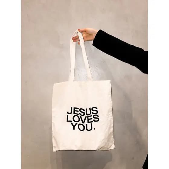 ecobag Jesus Loves You sacola ecológica,escola,faculdade, curso,personalizado,brinde,lembrancinha,presente,moda,praia