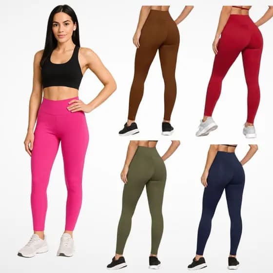Calça Legging Poliamida De academia feminina Fitness Lisa Cintura Alta