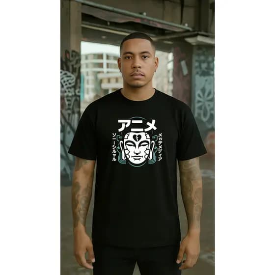 CAMISETA 100% ALGODÃO PRODUTO DE ALTA QUALIDADE ESTAMPA JAPA