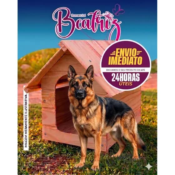 Casinha Cachorro N7 Madeira Pinus Porte Grande Dobermann Fila Rottweiler Pitbull Pastor Conforto Top