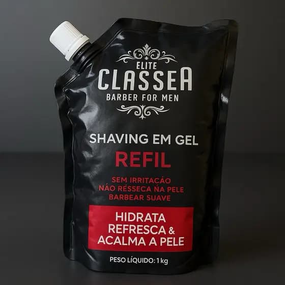 Shaving Em Gel Classe A Refil 1kg Hidratante & Refrescante Pra Fazer Barba Pezinho E Navalhado