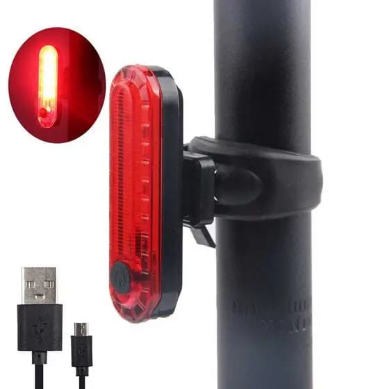 Lanterna Farol De Bike Sinalizador USB Alto Brilho Recarregável Ciclismo Noturno/Diurno LUZ VERMELHA MT199 MT200 (4)