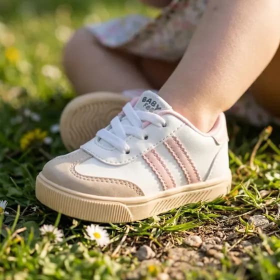 Tenis Infantil Casual Baby Listras Moda Confortável Esportivo