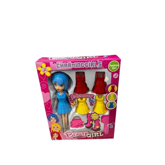 Boneca Fashion Troca Vestidos Colação Beauty Girl Brinquedo Com Acessórios