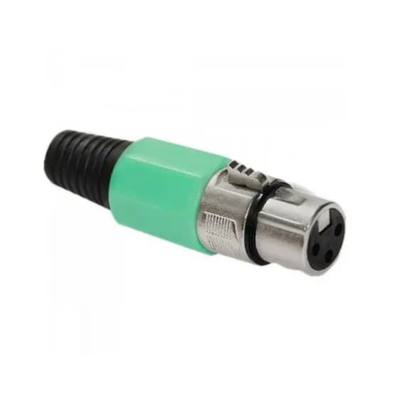 Conector Cannon Fêmea Plastico JCCN0009 Verde Storm-05 unidades