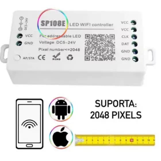 CONTROLADORA SP108E DIGITAL WIFI WS2811