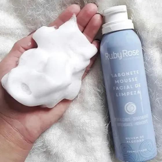 Sabonete Facial Mousse De Limpeza Rosto Nuvem De Algodão Ruby Rose