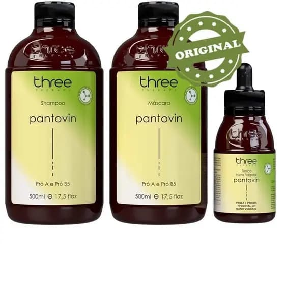 Kit Pantovin Antiqueda (Shampo 500ml + Mascara 500ml + Tônico)