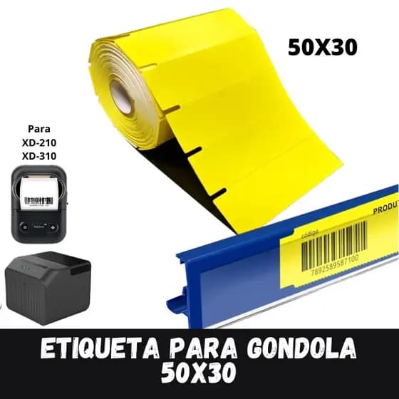1 ROLO ETIQUETA PARA GONDOLA 50X30 - XD-210 E XD-310